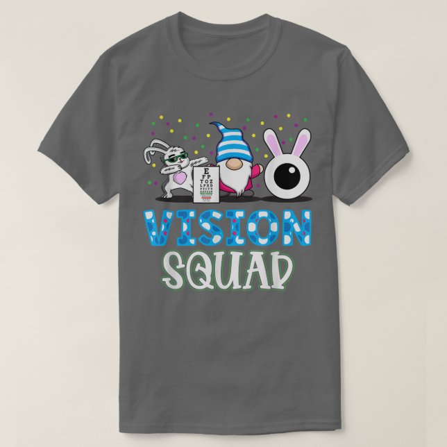 Funny Vision Squad Optometry Optometrist Bunny Eas T-Shirt (Design Front)