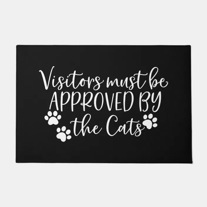 HIGH COTTON Funny Welcome Doormat Visitors Must Be Approved by the Cat. 