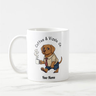 Funny Vizsla Dog Business Suit Coffee Coffee Mug