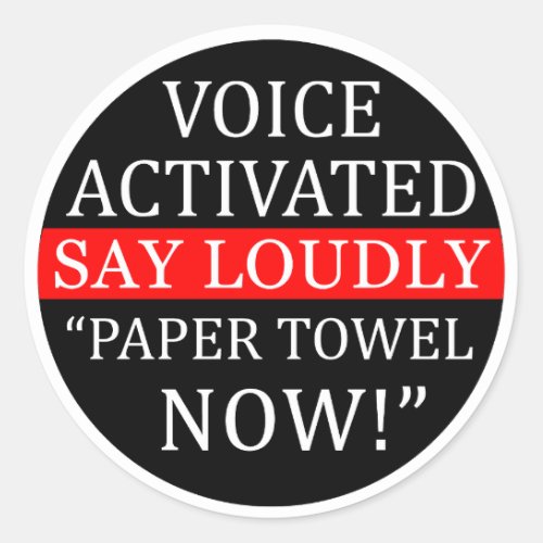 Funny Voice Activated  Paper Towel Prank Sticker