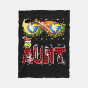 Funny Volleyball Aunt Tinsel Xmas Best Volleyball Fleece Blanket