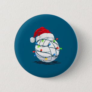Funny Volleyball Ball Christmas Graphics Lights Lo Button