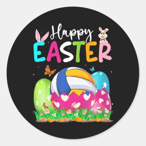 Funny Volleyball Ball Hatched From Egg Easter Day Classic Round Sticker