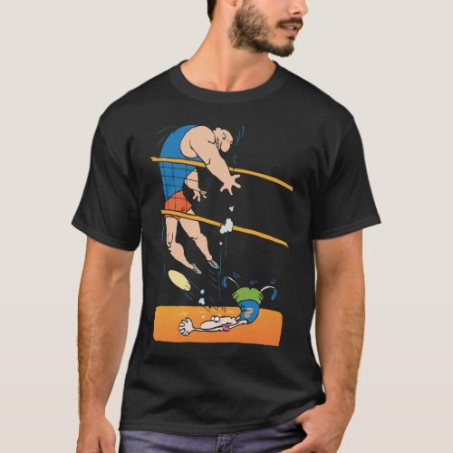 Funny Volleyball Black T_Shirt