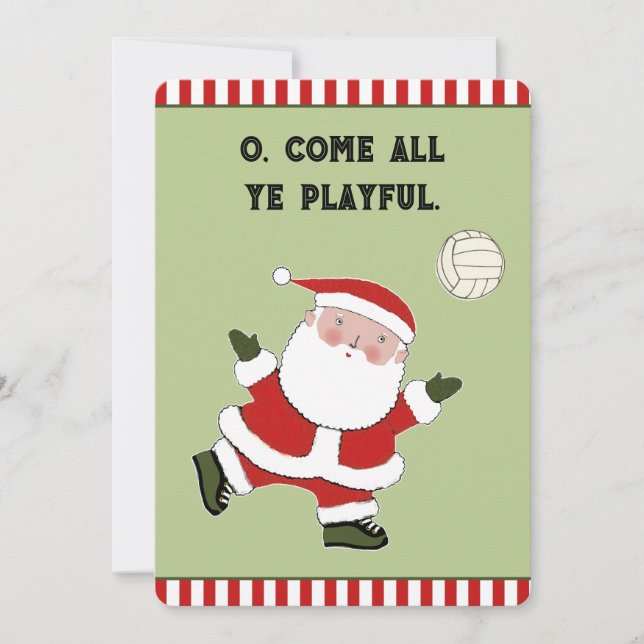 Funny Volleyball Christmas Holiday Card (Front)