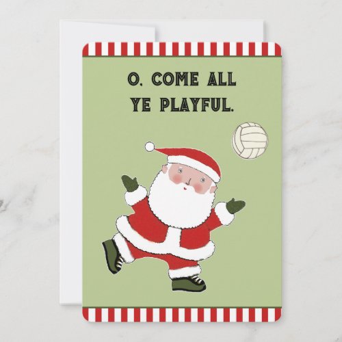 Funny Volleyball Christmas Holiday Card