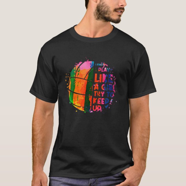 Funny Volleyball Design For Women Girls Volleyball T-Shirt (Front)