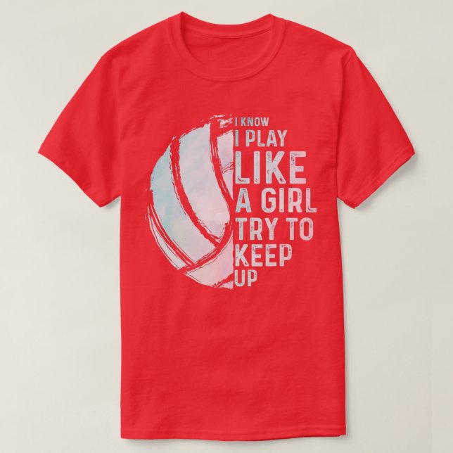 Funny Volleyball Design Girls Women Youth n Sports T-Shirt (Design Front)