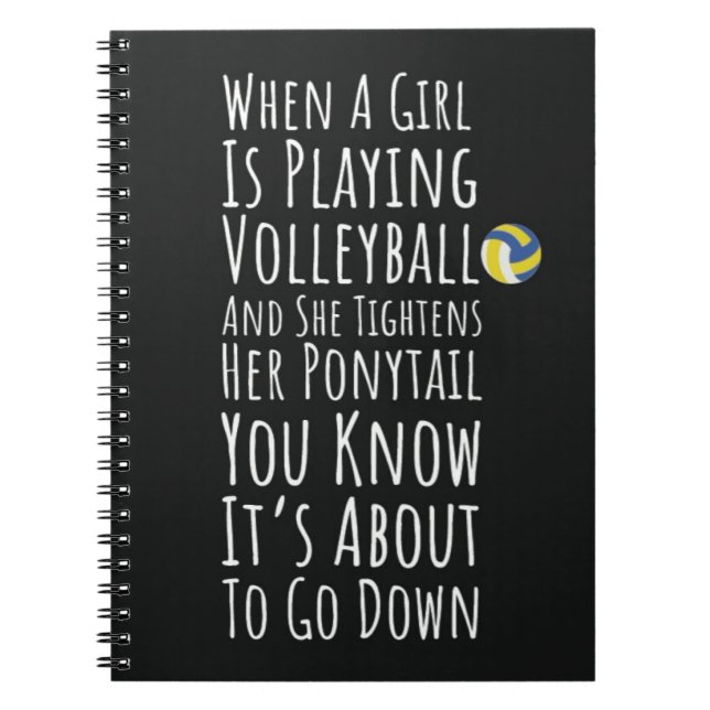 Funny Volleyball Gifts For Teen Girls Player Team Notebook (Front)