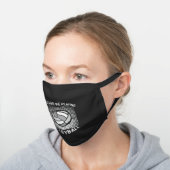 Funny Volleyball, I'd rather be playing Volleyball Black Cotton Face Mask (Angled)
