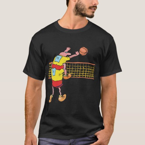 Funny Volleyball Mens Black T_Shirt