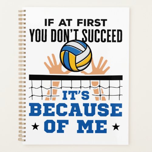 Funny Volleyball Middle Block If Dont Succeed Planner
