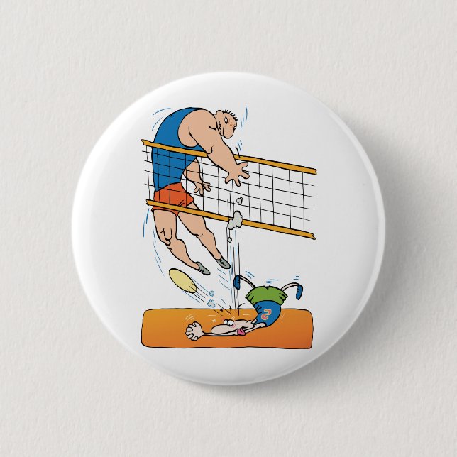 Funny Volleyball Pinback Button (Front)