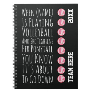 Funny Volleyball Team Player Gifts For Her Girls Notebook