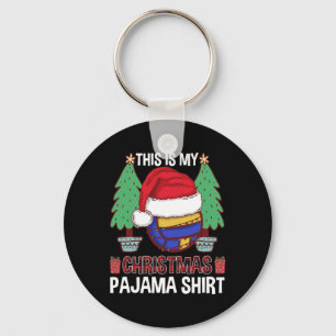 Funny Volleyball Team Ugly Christmas Lights Pajama Keychain