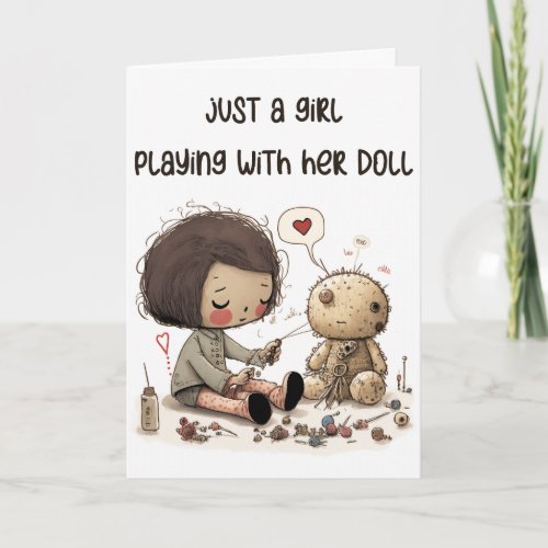 Funny Voodoo Doll Valentines Day Holiday Card