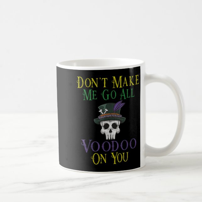 Funny Voodoo Quote - Witch Doctor Skull Mardi Gras Coffee Mug (Right)