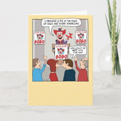 Funny Voting for a Clown Birthday Card