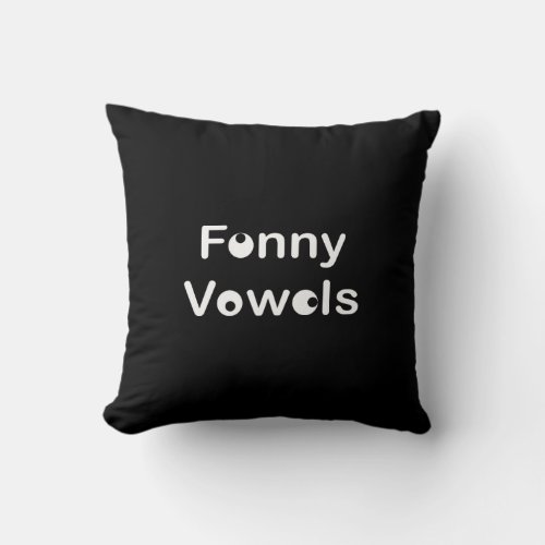 Funny Vowels Futuristic White Classic Throw Pillow