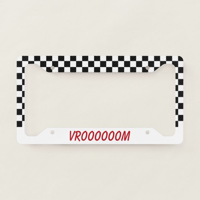 Funny Vroom Car Auto License Plate Frame Gift (Front)
