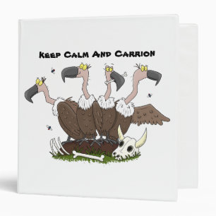 Funny vultures humour cartoon 3 ring binder