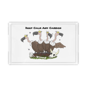 Funny vultures humour cartoon acrylic tray