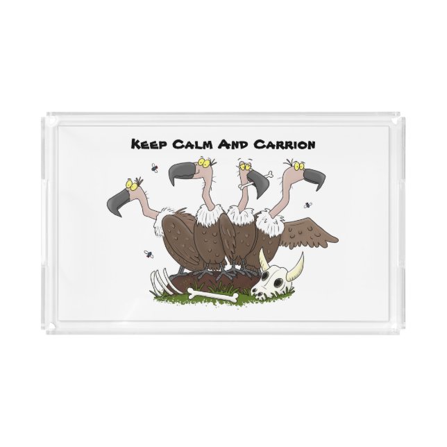 Funny vultures humour cartoon acrylic tray (Front)
