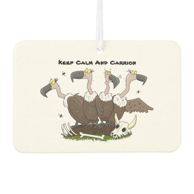 Funny vultures humour cartoon air freshener (Front)