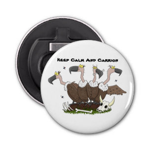 Funny vultures humour cartoon bottle opener