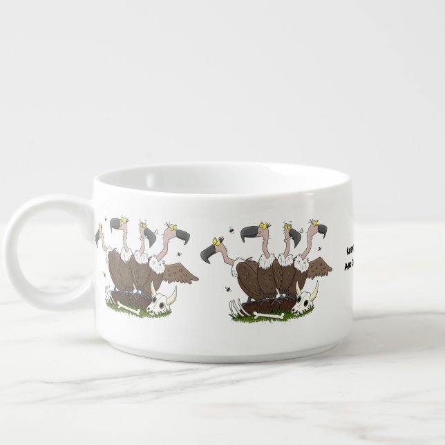 Funny vultures humour cartoon bowl (Right)