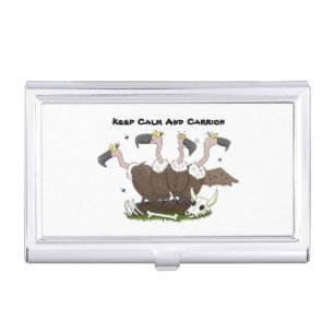 Funny vultures humour cartoon business card case