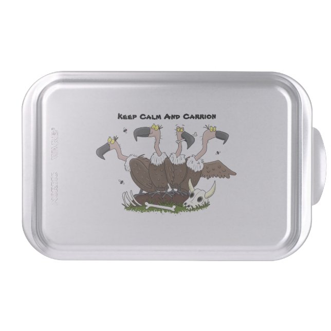 Funny vultures humour cartoon cake pan (Front)