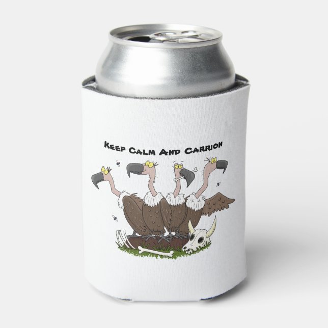 Funny vultures humour cartoon can cooler (Can Front)