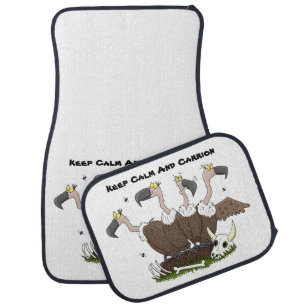 Funny vultures humour cartoon car floor mat
