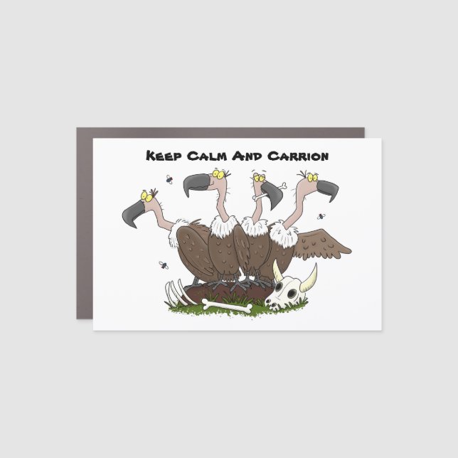 Funny vultures humour cartoon car magnet (Front)