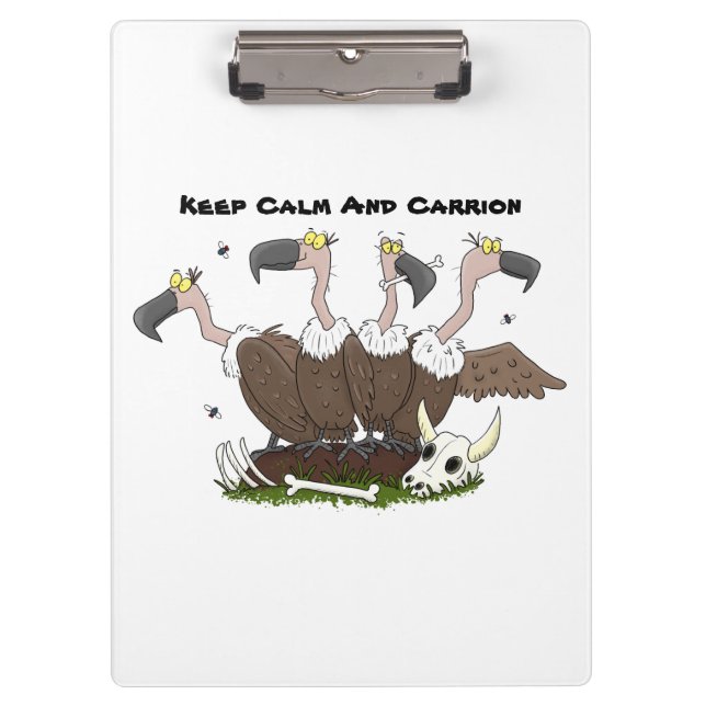 Funny vultures humour cartoon clipboard (Front)