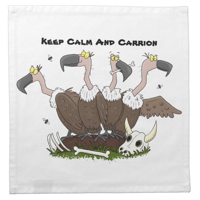 Funny vultures humour cartoon cloth napkin (Front)
