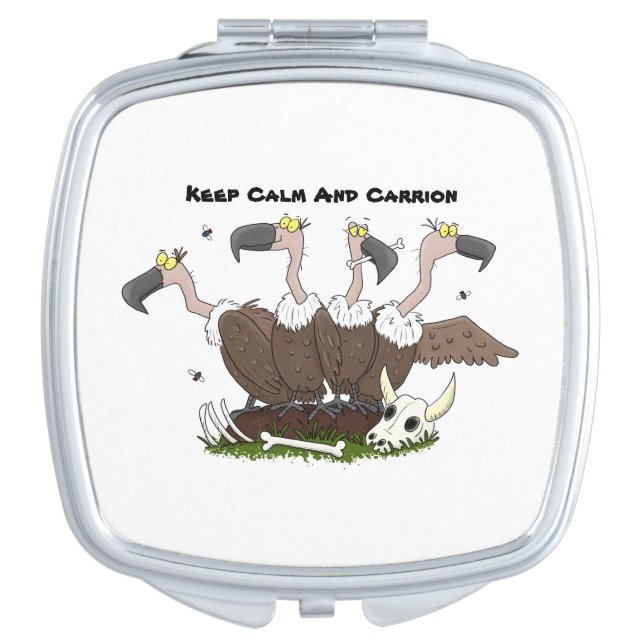 Funny vultures humour cartoon compact mirror (Front)