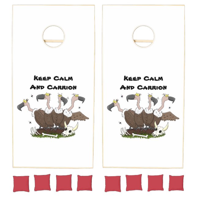 Funny vultures humour cartoon cornhole set (Set)
