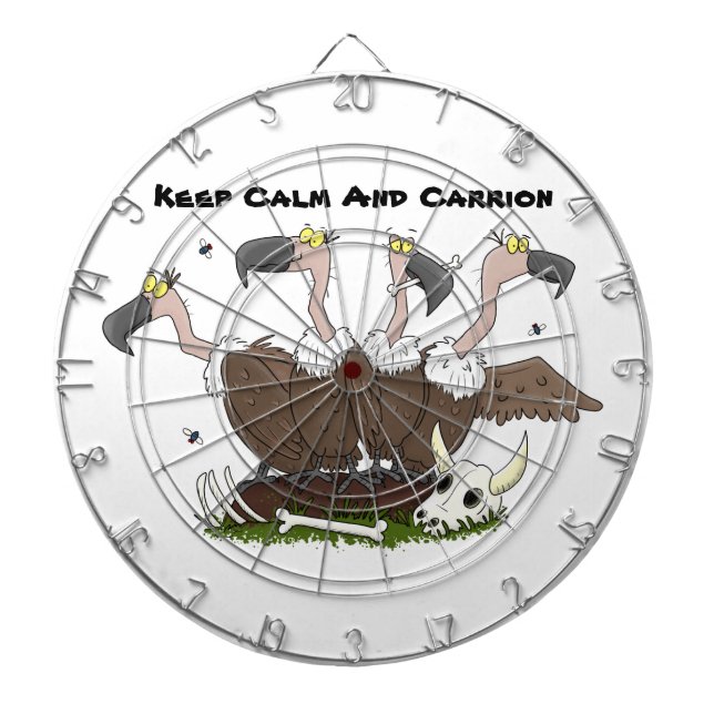 Funny vultures humour cartoon dart board (Front)