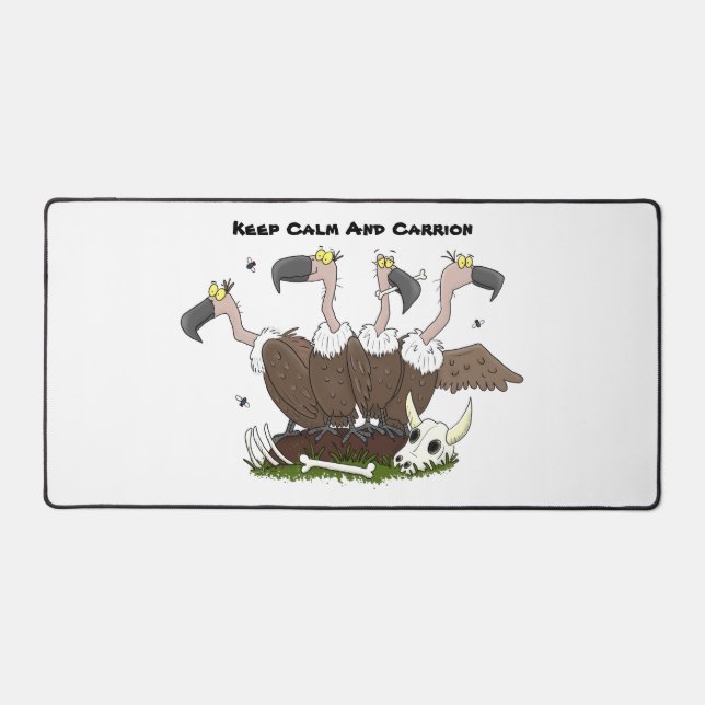 Funny vultures humour cartoon desk mat (Front)