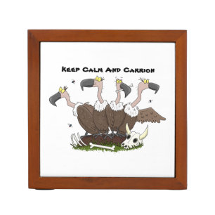 Funny vultures humour cartoon desk organizer