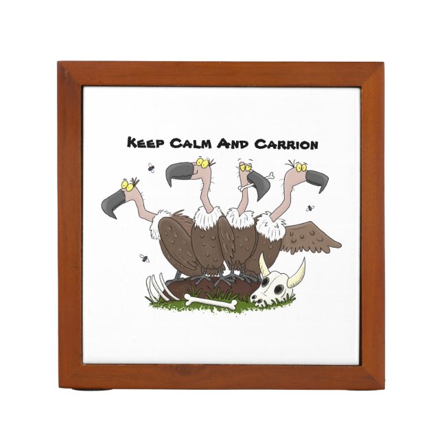 Funny vultures humour cartoon desk organizer (Front)