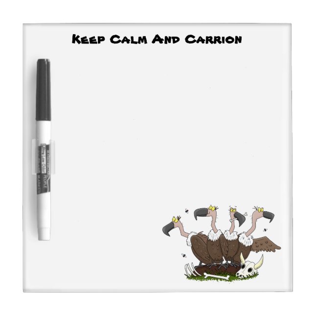 Funny vultures humour cartoon dry erase board (Front)