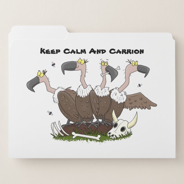 Funny vultures humour cartoon file folder (Front Left)