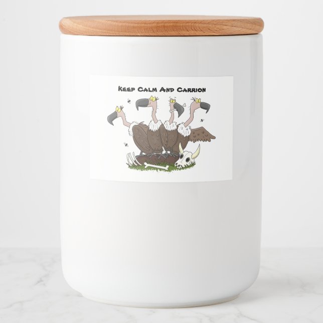 Funny vultures humour cartoon food label (Front)