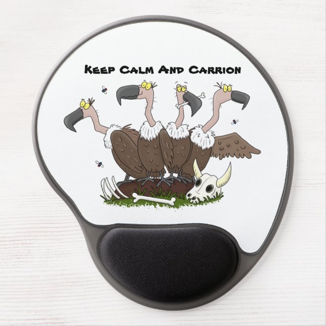 Funny vultures humour cartoon gel mouse pad (Front)