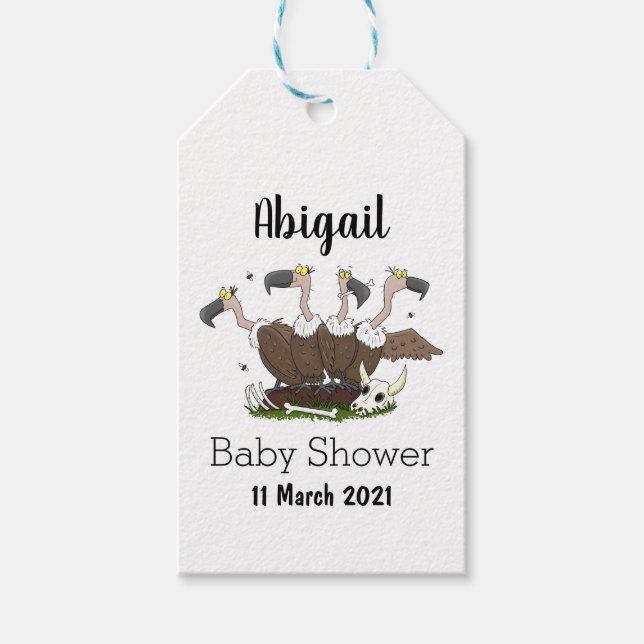 Funny vultures humour cartoon gift tags (Front)