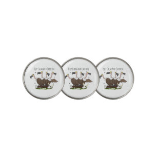 Funny vultures humour cartoon golf ball marker