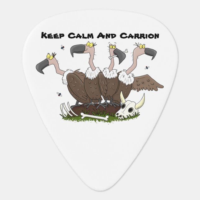 Funny vultures humour cartoon guitar pick (Front)